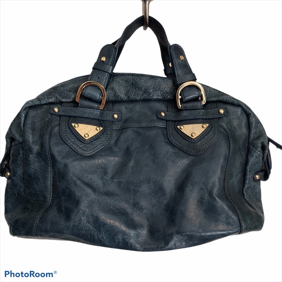 Charles David Turquoise Patent Leather Satchel - Picture 1 of 7